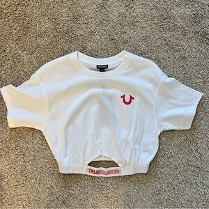 True Religion White Tee with Red Logo
